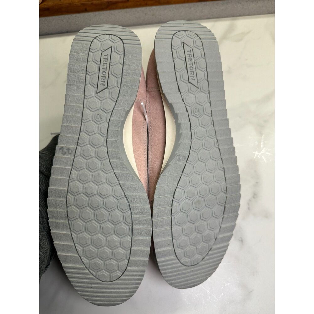 Tretorn Rawlins Retro Style Blush & White Sneakers Suede Casual Preppy Shoes - Picture 8 of 8